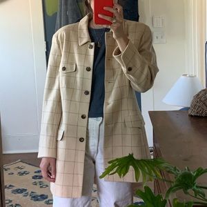 Vintage Windowpane Wool Coat